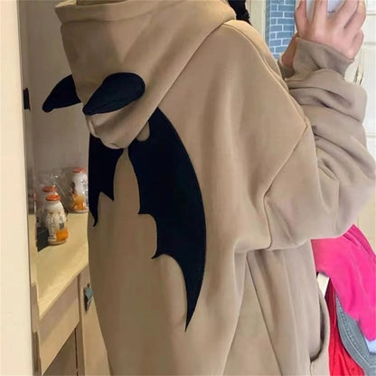 Hoodies Devil Women Men Dark Style Vintage Harajuku Hoody Zip Up Sweatshirt Hip Hop Streetwear Y2k Aesthetic Grunge Cardigan