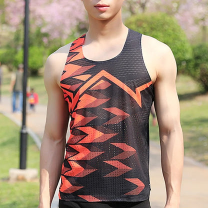 2025 Summer Running Tank Tops For Men Outdoor Sports Fitness Bodybuilding Sleeveless Vest Loose Round Neck Quick Drying Clothing