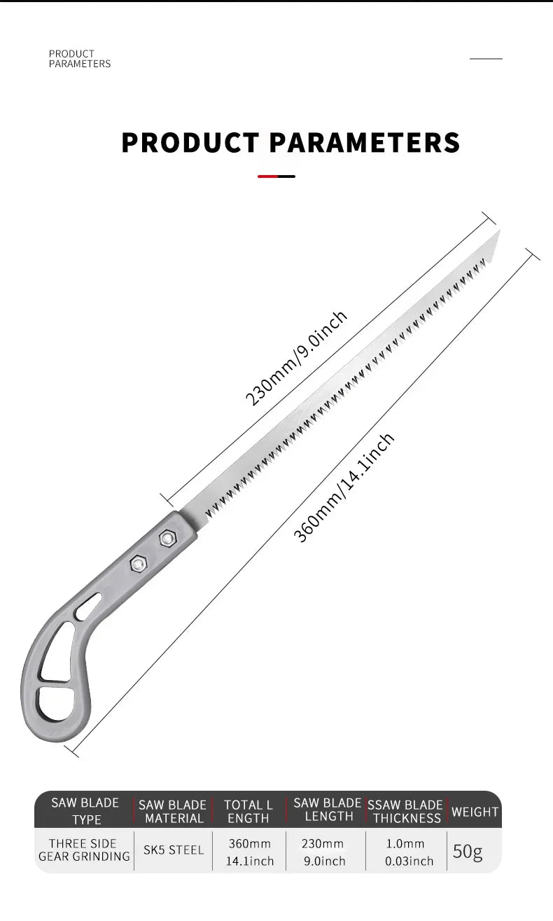 Detachable Chicken Tail Saw Garden Gardening Saw Tree Felling Fast Cutting Labor-saving Wood Working Swallow Tail Saw