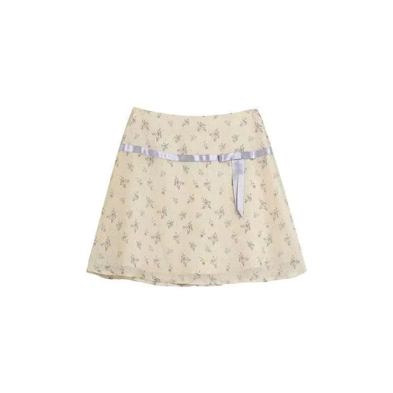 2026 New Skirt Summer Idyllic Small Floral High Waist Exquisite A-sub Short Skirt