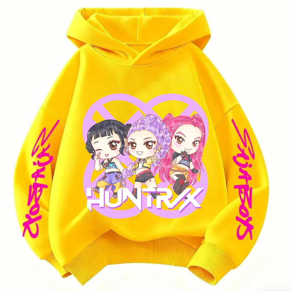 Hoodie for kids from the popular Korean K-pop series "Demon Hunter" 2026,for boys and girls,warm hooded clothing for winter/fall