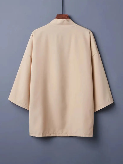 Kimono Men Cloak Kimono Para Hombre Black Coat White Cloak Beach Shirt Summer Haori Men Unisex Samurai Clothing Japanese Men