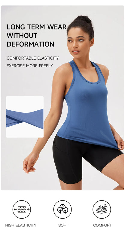 Yoga Vest Women Gym Sleeveless Sport Shirt Fitness Training Sportswear Vest  Outdoor Running Sport Tank Tops