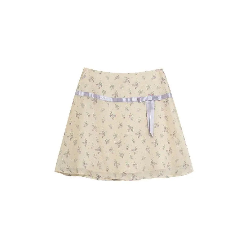 2026 New Skirt Summer Idyllic Small Floral High Waist Exquisite A-sub Short Skirt