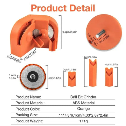 Drill Bit Sharpener Multipurpose Drill Bits Grinding Sharpener, Portable Drill Grinder Grinding Tool, Powered by Electric Drills
