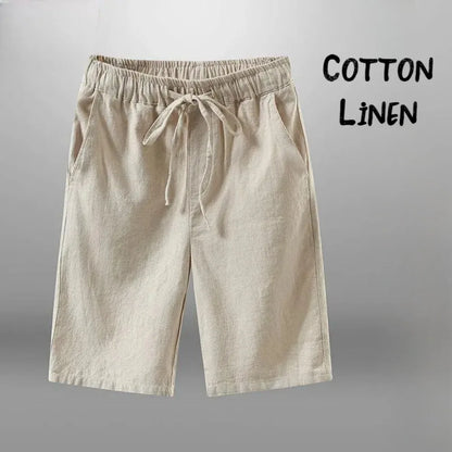 Men Shorts for Men Cotton Linen Casual Breathable Beach Shorts Men&