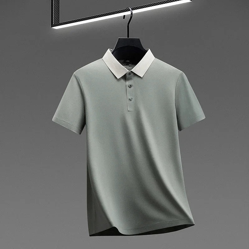 Polo Shirt for Men Short Sleeve Contrast Collar Design Soft Comfortable Fabric for Office and Casual