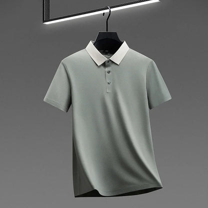 Polo Shirt for Men Short Sleeve Contrast Collar Design Soft Comfortable Fabric for Office and Casual