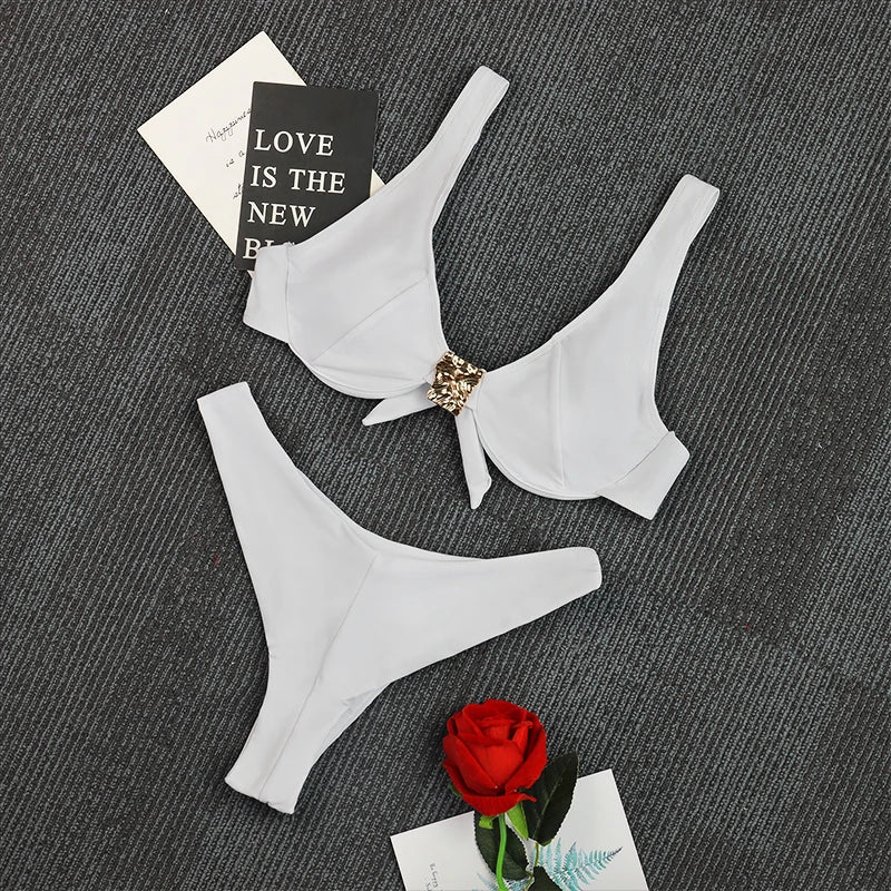 Push Up Swimwear Women Swimsuits 2025 Sexy Brazilian Bikini Set Thong Micro Biquini Female Bathing Suit Solid Beachwear
