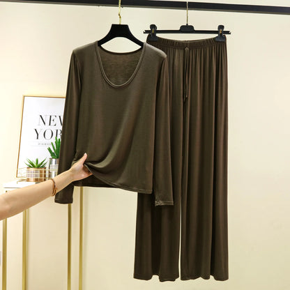 Pijama Feminina New Modal Comfort Sleepwear For Sleeping Clothes Long Sleeve Pant Set Women&