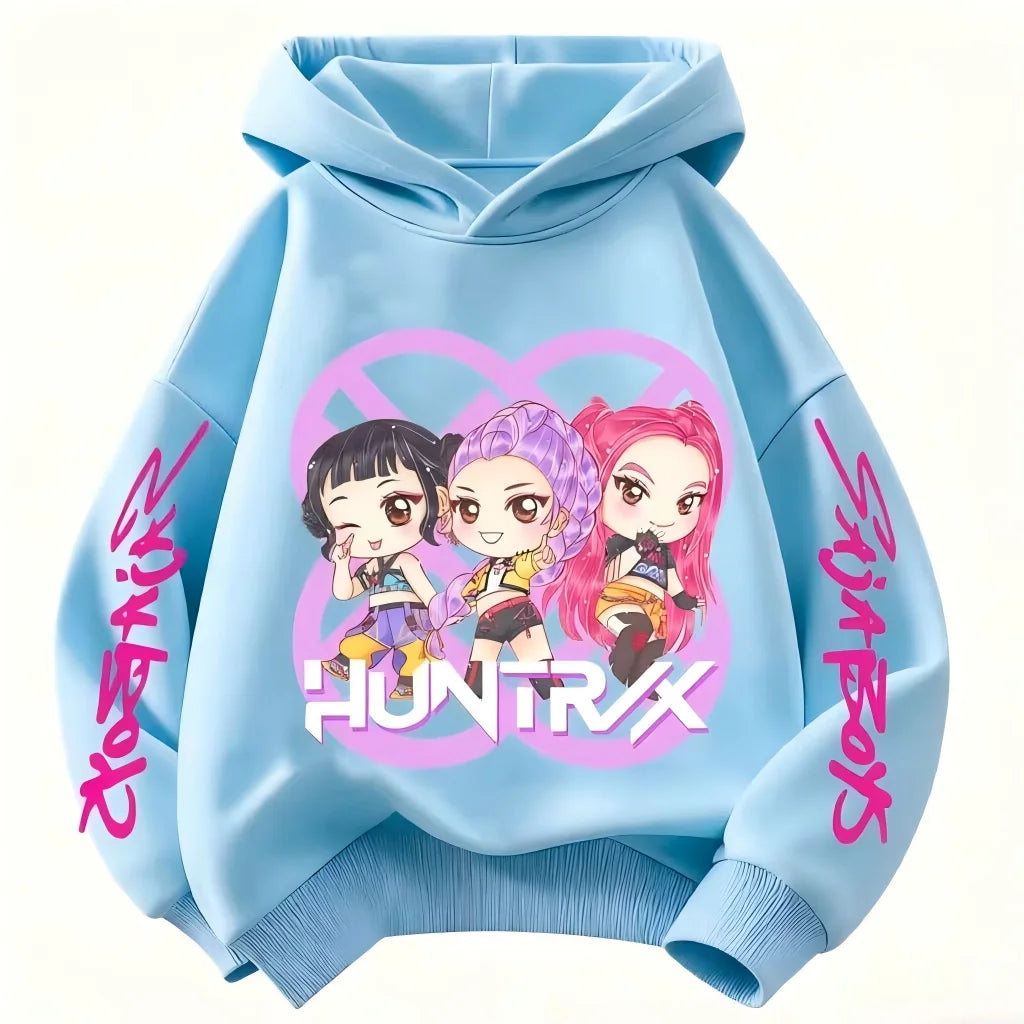 Hoodie for kids from the popular Korean K-pop series "Demon Hunter" 2026,for boys and girls,warm hooded clothing for winter/fall