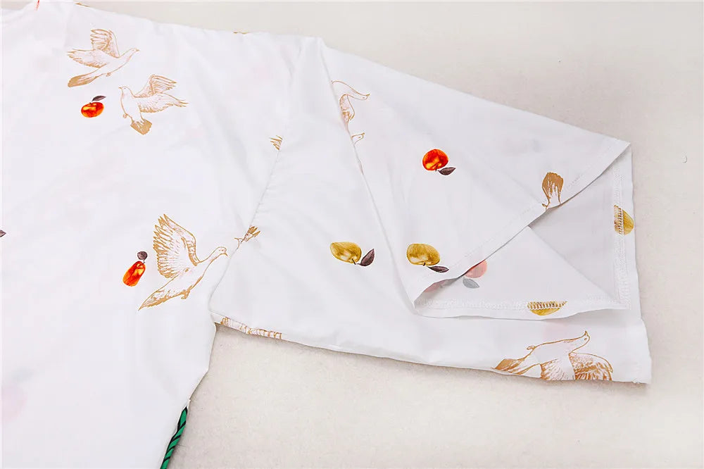 Bird Flower Print Kaftans for Woman Tunicas Femininas Beach Cover Up 2026 Summer Maxi Beach Wear Outfits Kaftan Dresses Womens