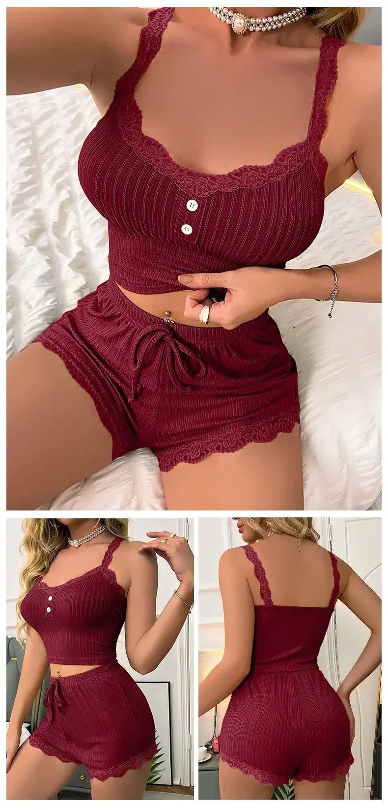 Women Pajama Sets Pijama Pajamas Woman Summer Set Sexy Women Sleepwear for Sleeping Women&