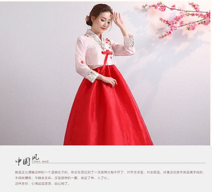 Hanbok for Women Korean Traditional Costume Minority Palace Performance Court Clothes Flower New Year Wedding Party Dance Dress