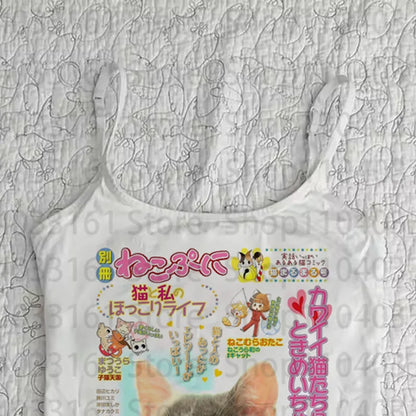 Crop Tops Y2k Top Women Aesthetic Gothic Clothes Women Summer Tanks &amp; Camis Vintage Clothing Emo Harajuku Shoujo Girl Style 90s