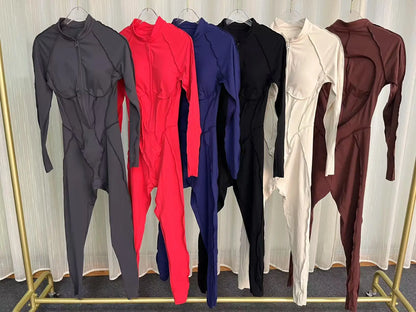 Yoga Suit Gym Set Women Training Sportswear Fitness Long Sleeved Sports Jumpsuit Women Push Up Female Workout Clothes Bodysuits