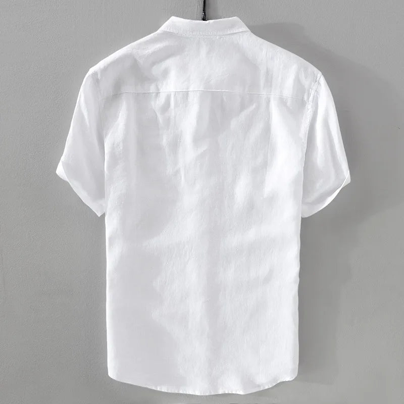 Pure Linen Short-sleeved Shirt Men&