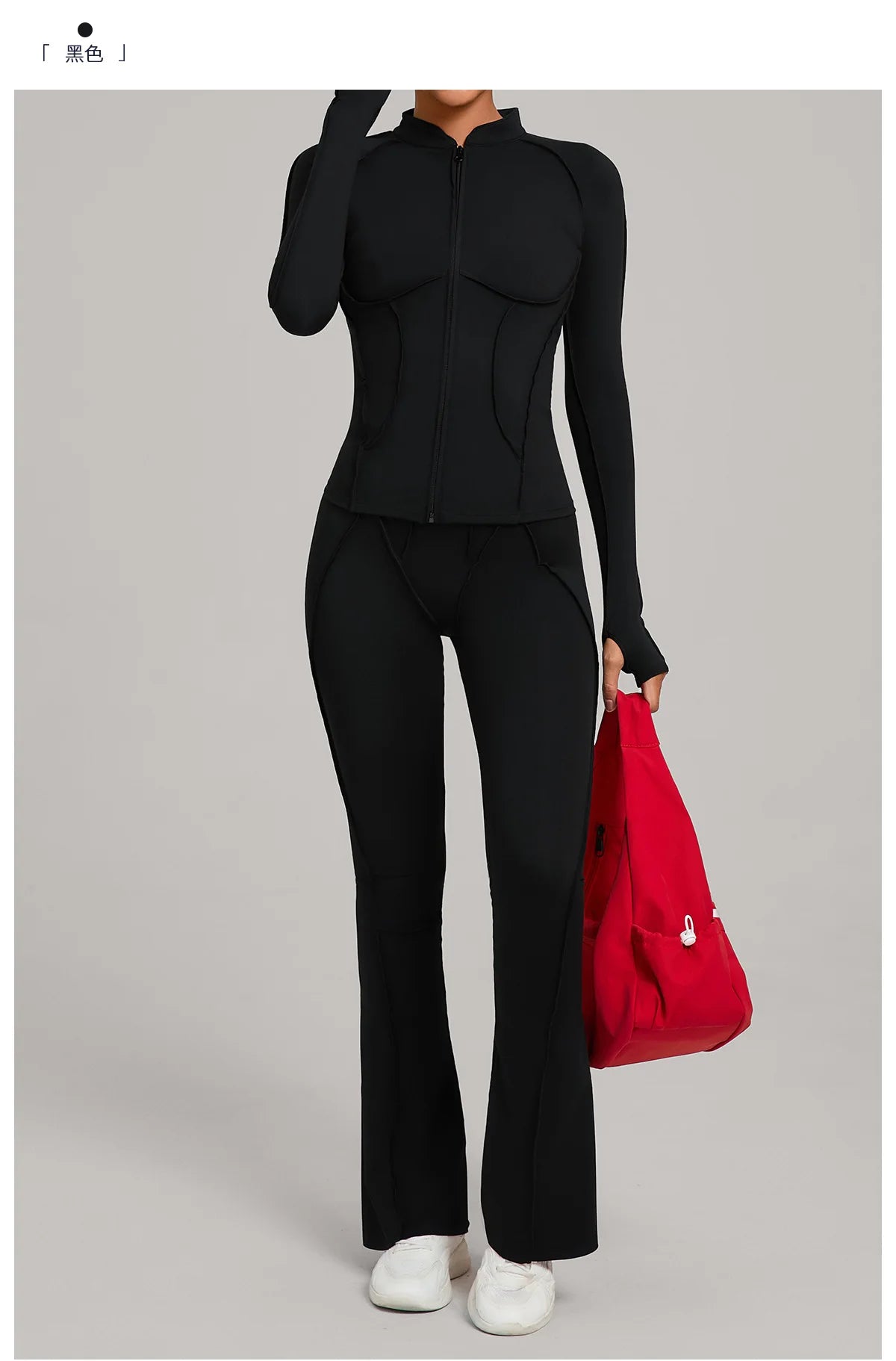 New Gym Yoga Outfit for Women Zipper Long Sleeve Fitness Suit Daily Casual Running Fitness Sportswear Two-Piece Sets Coat+Pants