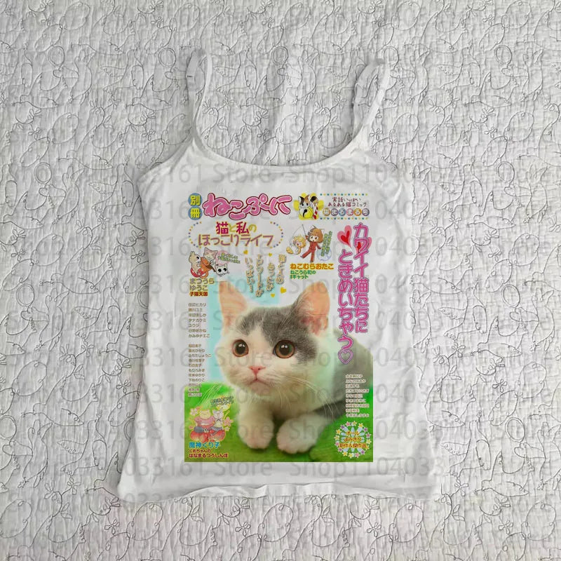 Crop Tops Y2k Top Women Aesthetic Gothic Clothes Women Summer Tanks &amp; Camis Vintage Clothing Emo Harajuku Shoujo Girl Style 90s