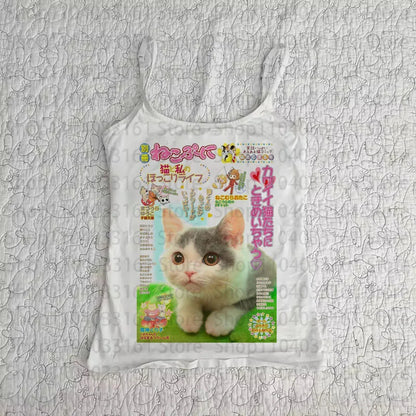 Crop Tops Y2k Top Women Aesthetic Gothic Clothes Women Summer Tanks &amp; Camis Vintage Clothing Emo Harajuku Shoujo Girl Style 90s