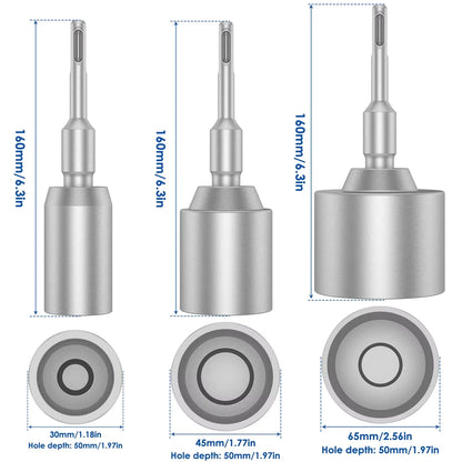 SDS-Plus Ground Rod Driver 30/45/65mm Diameter For Rotary Hammer Drills T Post Ground Rod Driver Tool Forged Steel Drill Bit