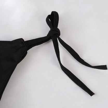 Beach Style Swimsuit for Women Sexy Halter Swimwear Solid Thong Female Bikini Set Bathing Suit Bikini Mujer Lingerie