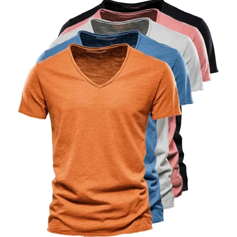 100% Cotton Men T-shirt Casual Soft Fitness Summer Thin T-shirts Men&