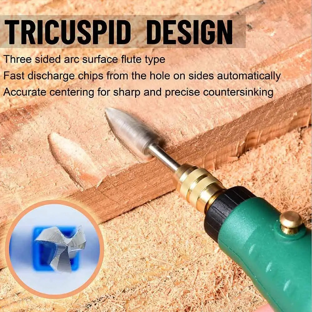 Wood Carving Drill Bits Set for Dremel Rotary Tool with 1/8” Shank for DIY Carving Drilling Micro Sculpture