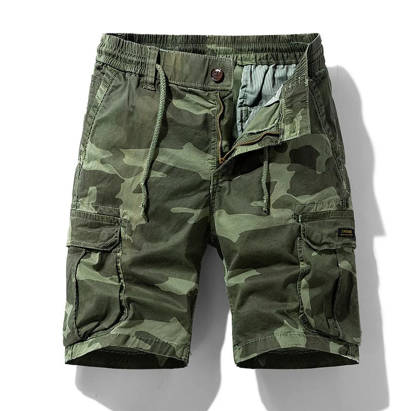 Men Shorts 2023 Fashion Plaid Beach Shorts Mens Casual Camo Camouflage Shorts Military Short Pants Male Bermuda Cargo Overalls