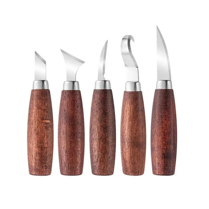 [E] 5pcs Tools For Wood Carving Chisel Woodworking Cutter Hand Tool Set Wood Carving Knife DIY Peeling Woodcarving