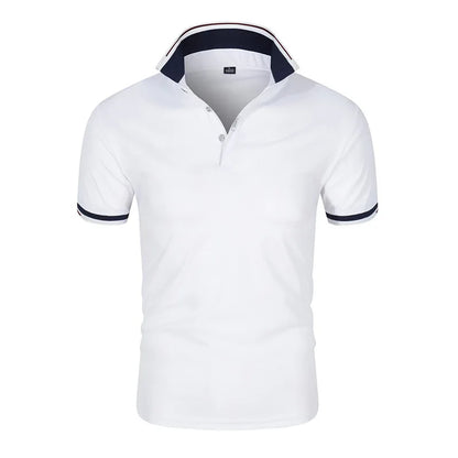 2025 new Polo T shirt for Men White Casual Short Sleeve Golf Polo Shirts Homme New Summer Clothes High Quality Ropa Hombre