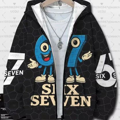 Hoodies For Kids 67 Six Seven Italian Brain Rot Math Joke Tops Y2k Game Saying Zipper Clothes Graphic Y2k Children&