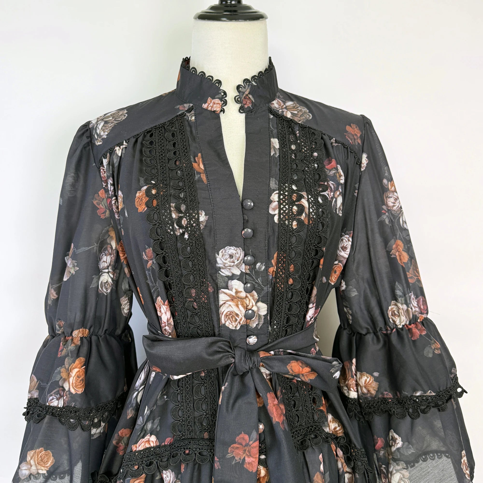 Women Maxi Dresses Sping Summer Bohemian Casual Flare Sleeve High Waist Beach Woman Chiffon Floral Belt Vestidoes Long Dress