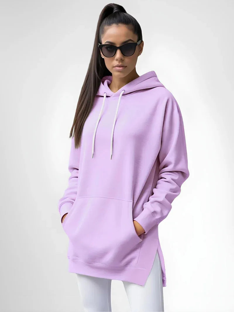 Hoodies Coats Women Solid Sweatshirts Jacket Pocket Drawstring Hooded Slight Strech Loose Casual Office Lady 2025 Spring Autumn