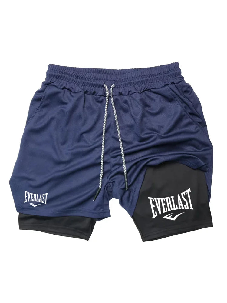 Men Running Shorts 2 in 1 Double-deck Sport Shorts Sportswear Gym Fitness Short Pants Training Jogging Bottom Men&