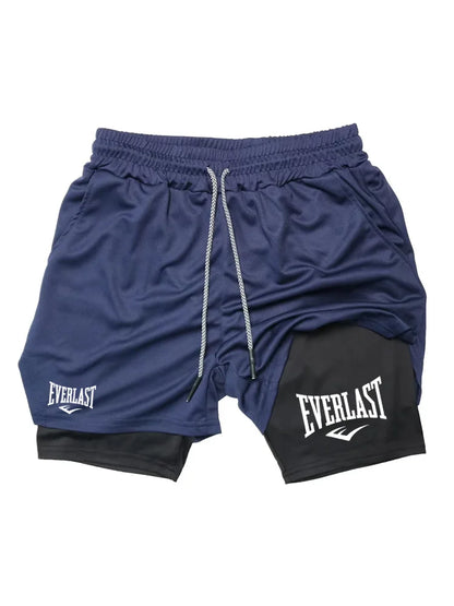 Men Running Shorts 2 in 1 Double-deck Sport Shorts Sportswear Gym Fitness Short Pants Training Jogging Bottom Men&