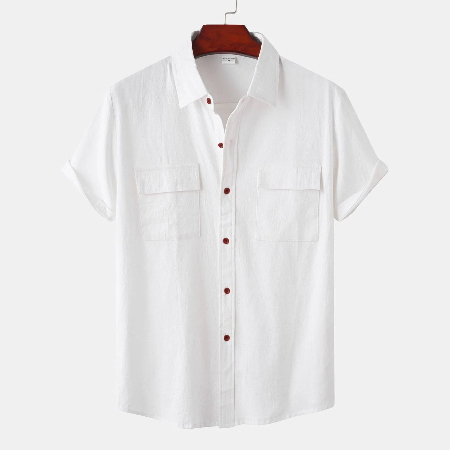 Turn Down Collar Men Shirts Solid Short Sleeve Shirts Single Breasted Casual Shirt Buttons Cardigan Sports Loose Breathable
