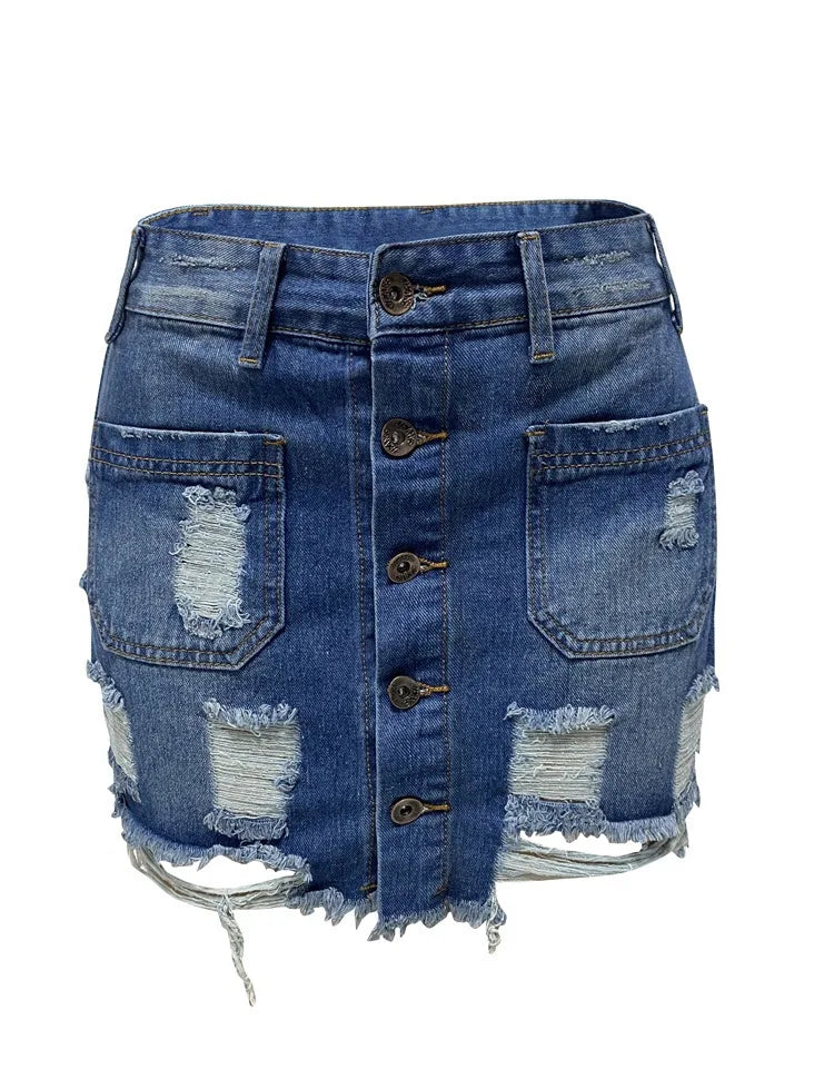 Short Denim Skirt Women&