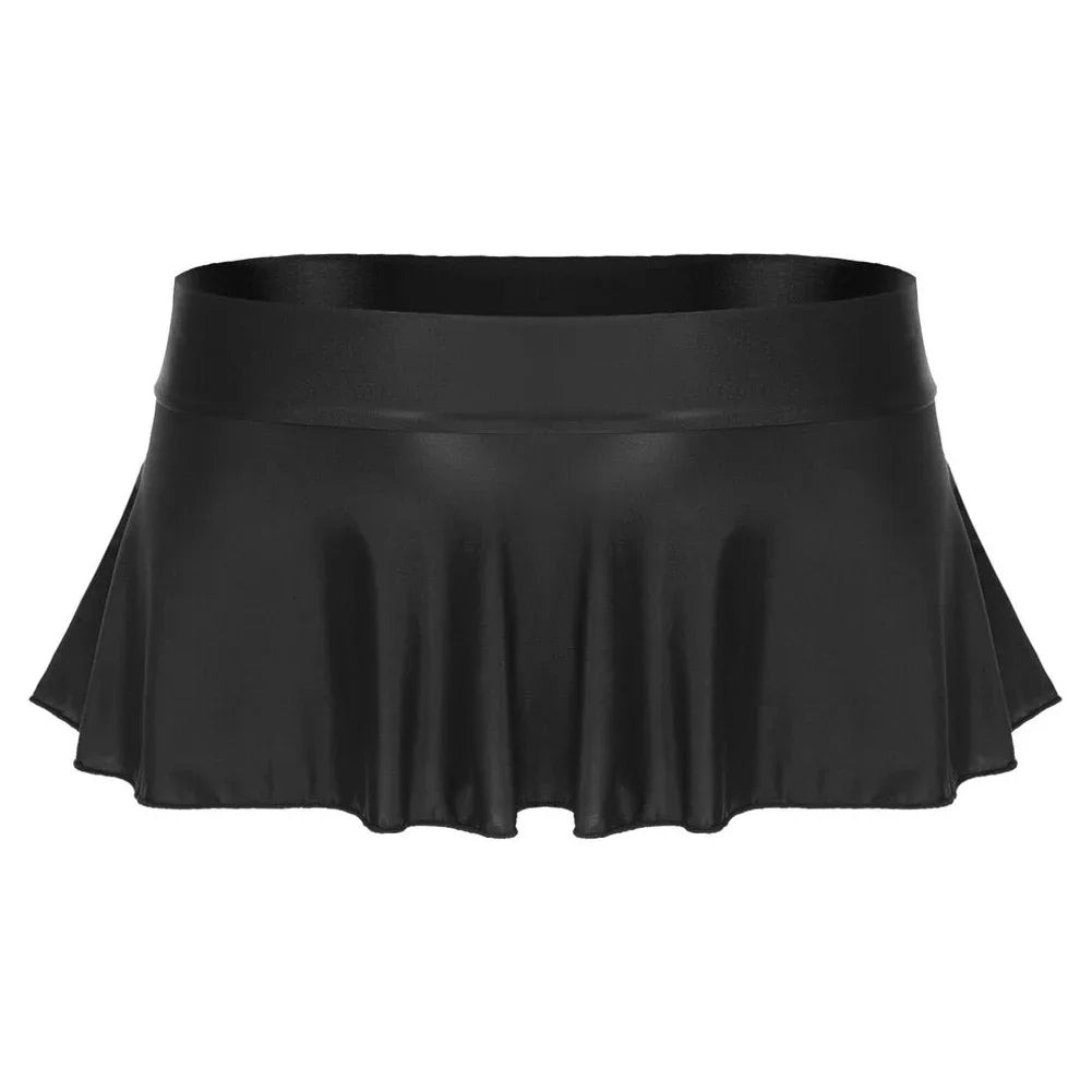 Sexy Womens Glossy Short Skirt Shiny Skater Dance Party Skirt  A-line Skirt 2023 Fashion Summer Women&