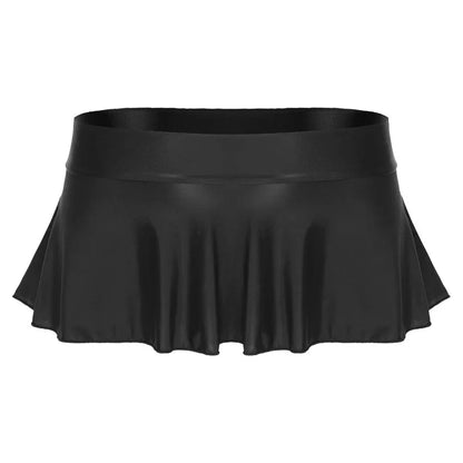 Sexy Womens Glossy Short Skirt Shiny Skater Dance Party Skirt  A-line Skirt 2023 Fashion Summer Women&