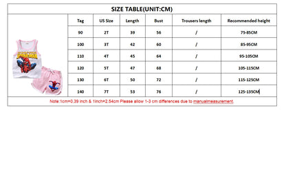 Verano T-shirts Girls Boys Graphic Pure CottonTee Cartoon Anime Clothing Sleeveless Tops