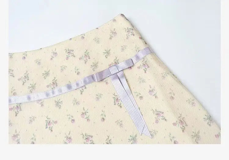 2026 New Skirt Summer Idyllic Small Floral High Waist Exquisite A-sub Short Skirt