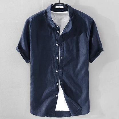 Pure Linen Short-sleeved Shirt Men&