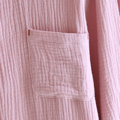 Women‘s 2-Piece Pajama Set - Minimalist Style Sleepwear, Double Gauze Cotton Long Sleeve &amp; Relaxed Fit, Lightweight &amp; Breathable