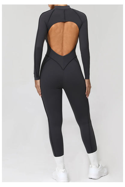 Yoga Suit Gym Set Women Training Sportswear Fitness Long Sleeved Sports Jumpsuit Women Push Up Female Workout Clothes Bodysuits