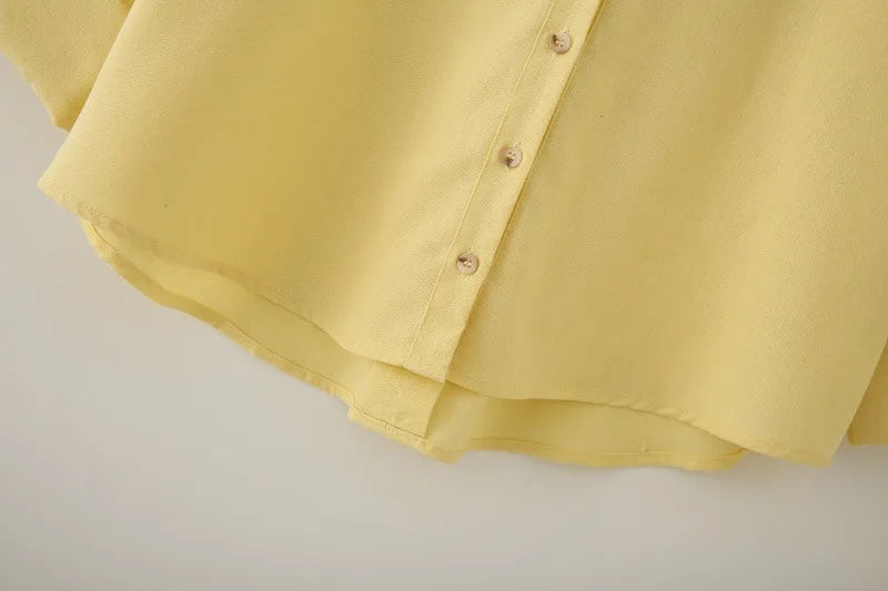 Womens Button Down Linen Shirts V Neck Roll Up Cuffed Sleeve Blouses Loose Collared Shirt Casual Formal Work Office Tops