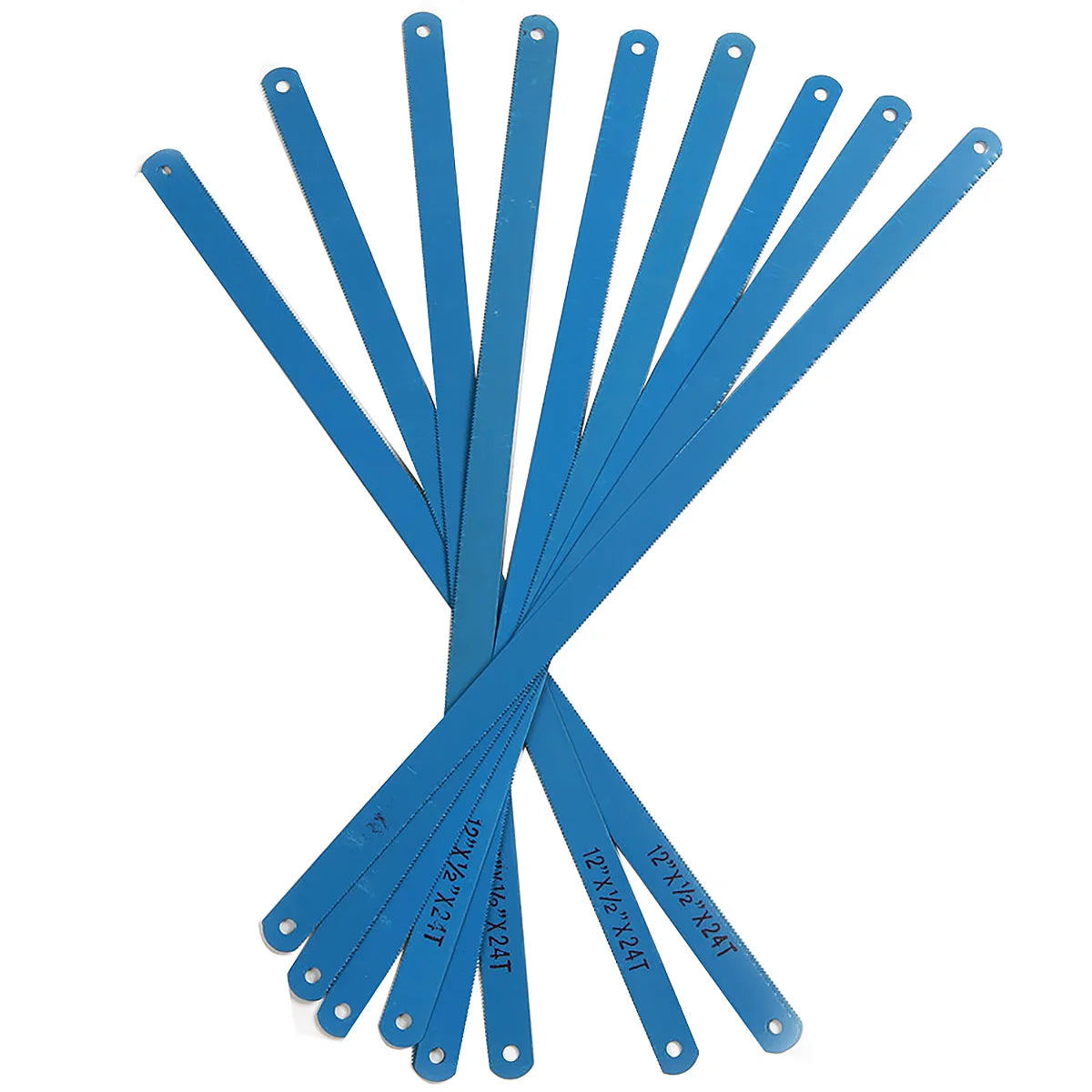 10Pcs Carbon Steel 12 Inch 24T 300mm Hacksaw Blades Metalworking Saw Blades for Cutting Metal DIY Hand Tools