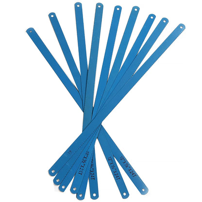 10Pcs Carbon Steel 12 Inch 24T 300mm Hacksaw Blades Metalworking Saw Blades for Cutting Metal DIY Hand Tools