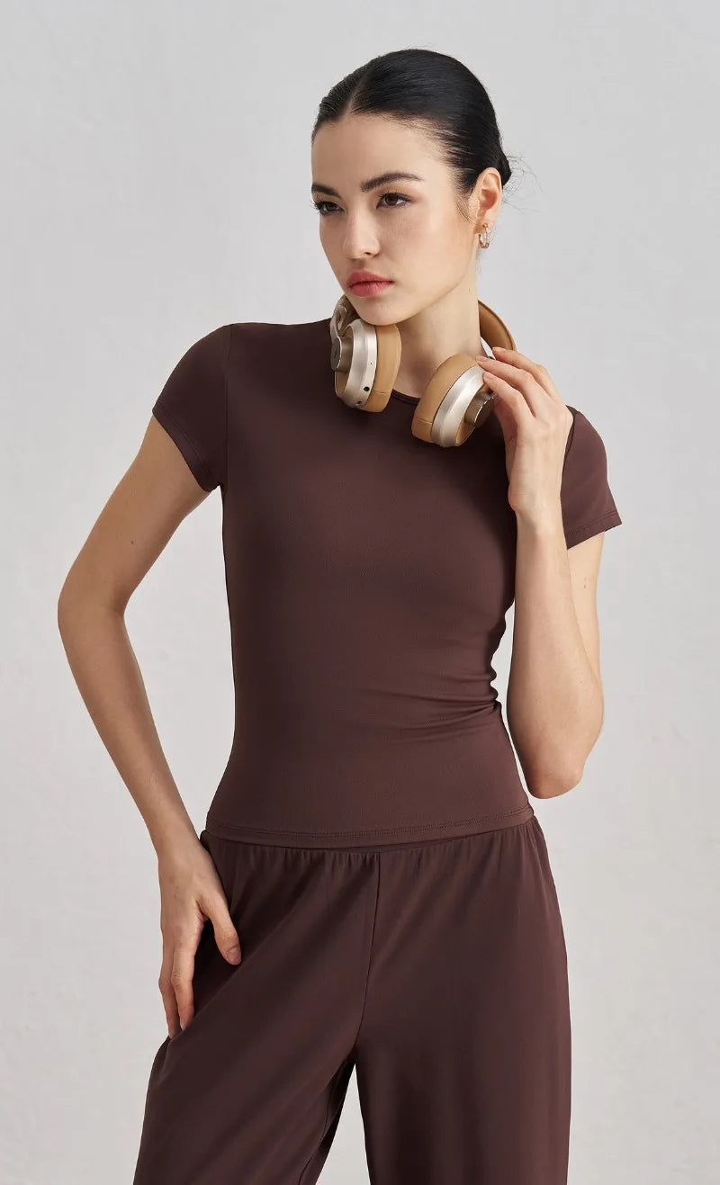 Women Sports Top Gym Clothes Woman Yoga Wear Slim Fit Short Sleeve T Shirt Summer Breathable Running Training Naked Feeling