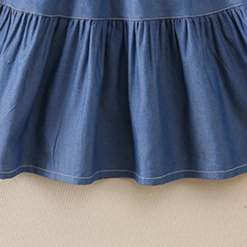 Kids Clothes Summer Girls Dress Denim Thin Sundress Sweet Sleeveless Heart Dresses Outdoor Children Clothing